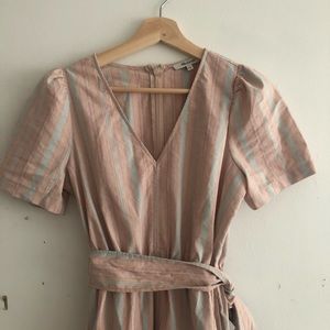MADEWELL PASTEL STRIPED JUMPSUIT W/POCKETS